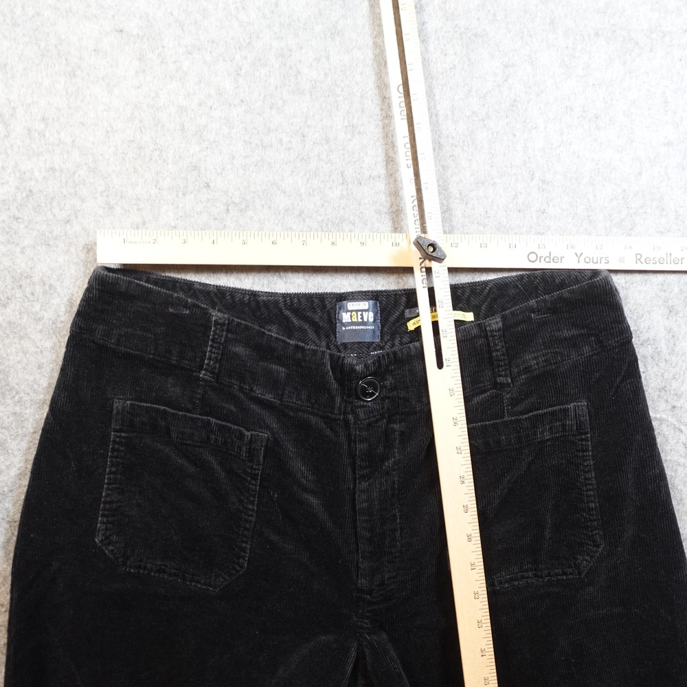 Anthropologie Maeve Pants Womens 18W Colette Corduroy Cropped Wide Leg Black - Picture 7 of 14